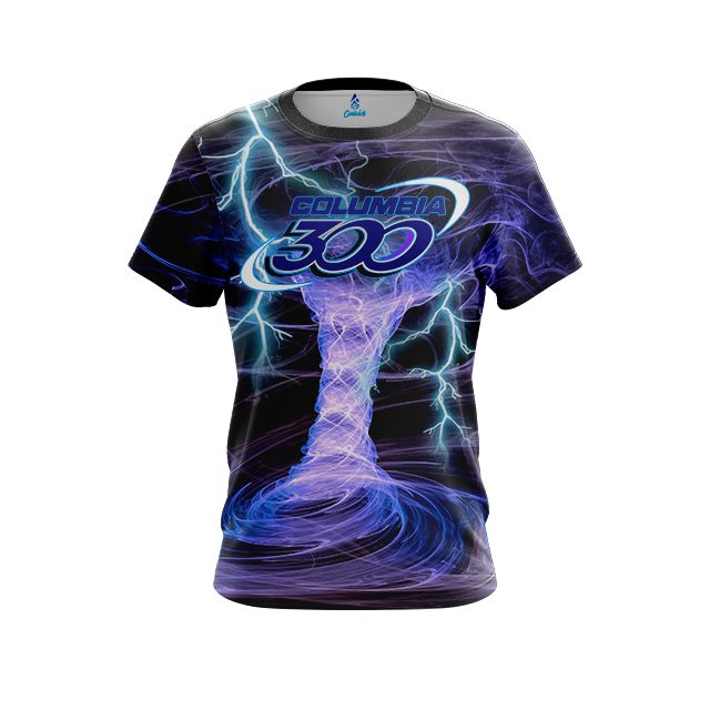 Columbia 300 Electrical Tornado Black CoolWick Bowling Jersey