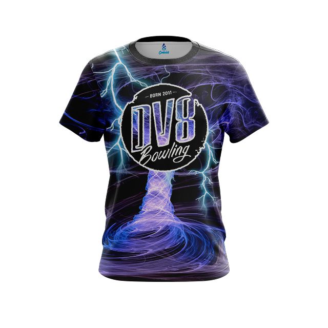 DV8 Electrical Tornado Black CoolWick Bowling Jersey