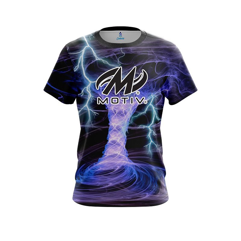 Motiv Electrical Tornado Black CoolWick Bowling Jersey