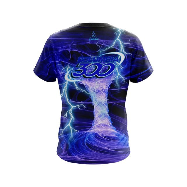 Columbia 300 Electrical Tornado Blue CoolWick Bowling Jersey - Image 2