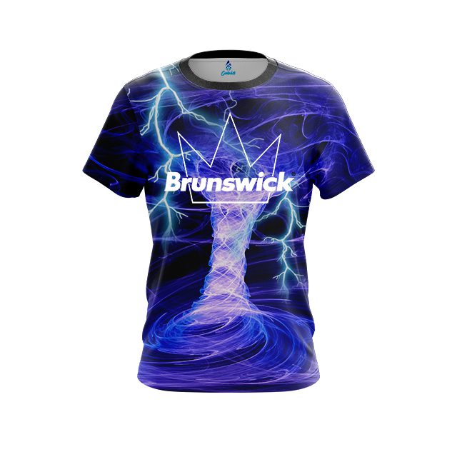 Brunswick Electrical Tornado Blue CoolWick Bowling Jersey