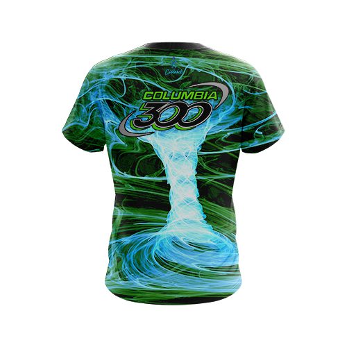 Columbia 300 Electrical Tornado Green CoolWick Bowling Jersey - Image 2