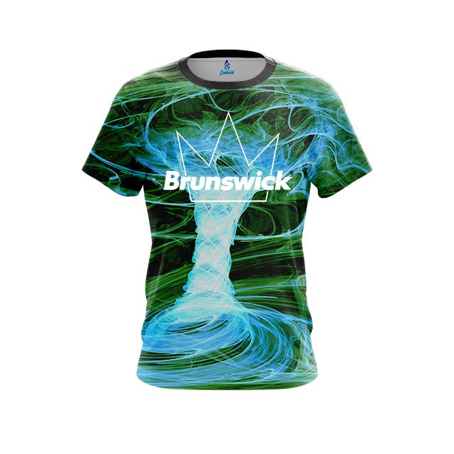 Brunswick Electrical Tornado Green CoolWick Bowling Jersey