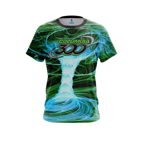 Columbia 300 Electrical Tornado Green CoolWick Bowling Jersey