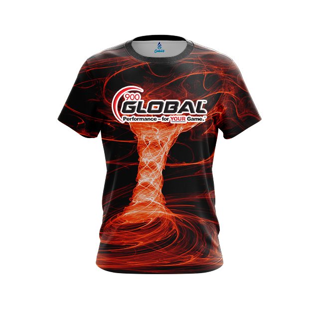 900 Global Electrical Tornado Orange CoolWick Bowling Jersey