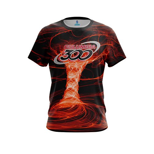 Columbia 300 Electrical Tornado Orange CoolWick Bowling Jersey