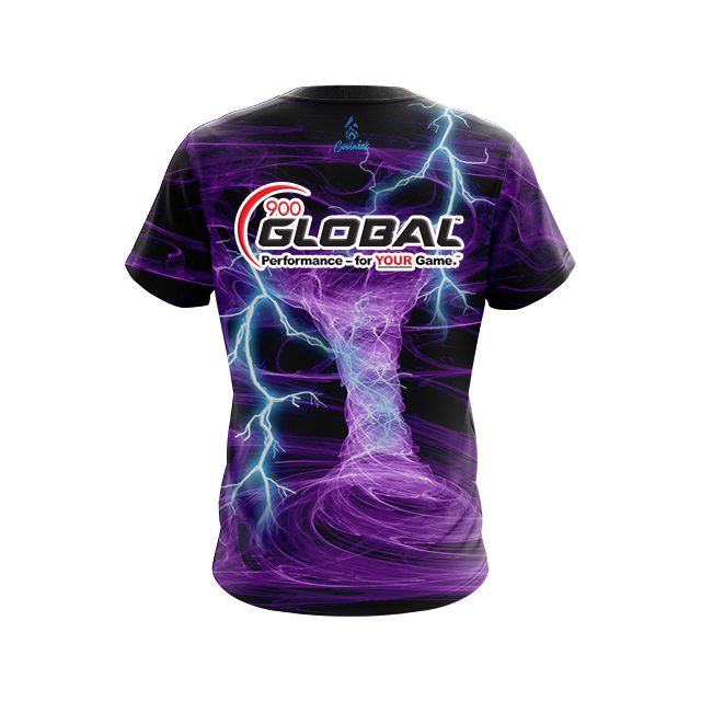 900 Global Electrical Tornado Purple CoolWick Bowling Jersey - Image 2