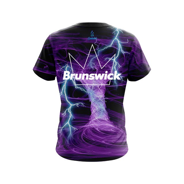 Brunswick Electrical Tornado Purple CoolWick Bowling Jersey - Image 2