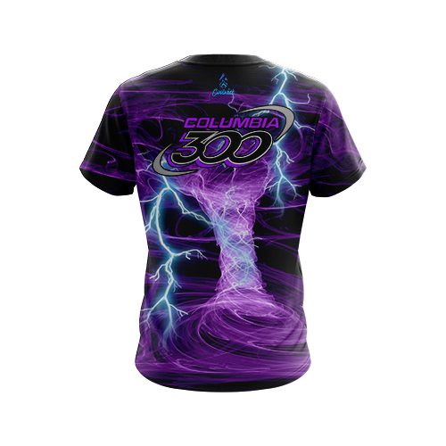 Columbia 300 Electrical Tornado Purple CoolWick Bowling Jersey - Image 2