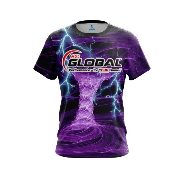 900 Global Electrical Tornado Purple CoolWick Bowling Jersey