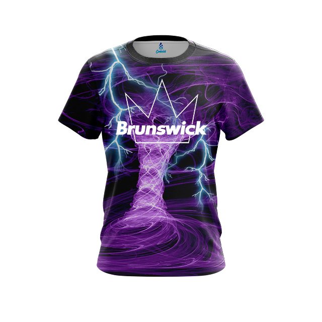 Brunswick Electrical Tornado Purple CoolWick Bowling Jersey