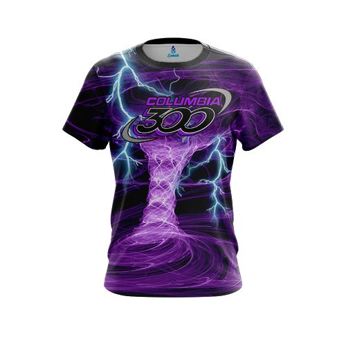 Columbia 300 Electrical Tornado Purple CoolWick Bowling Jersey