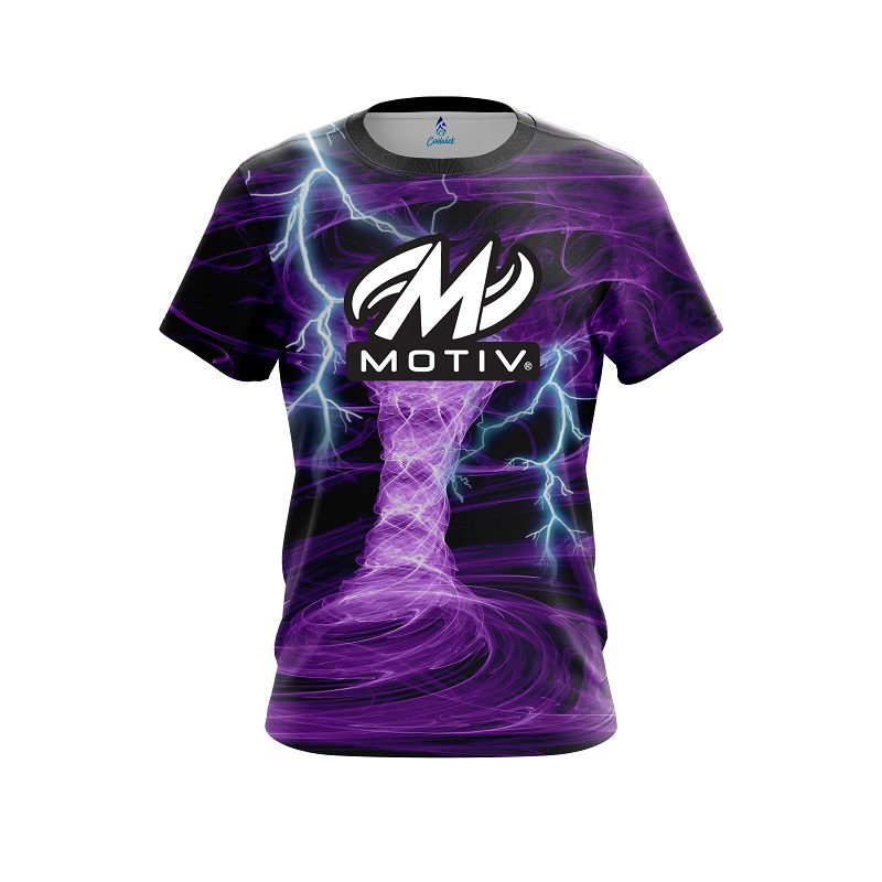 Motiv Electrical Tornado Purple CoolWick Bowling Jersey