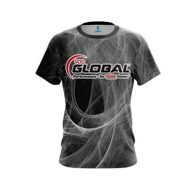 900 Global Energy Swirls Black CoolWick Bowling Jersey