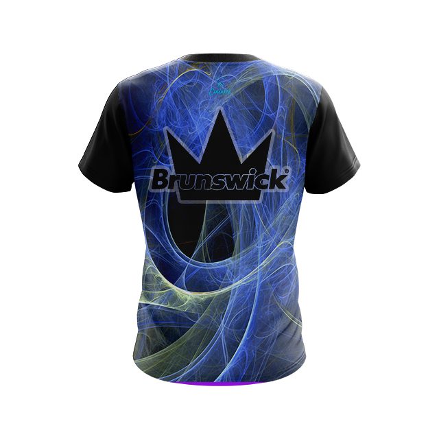 Brunswick Energy Swirls Blue CoolWick Bowling Jersey - Image 2