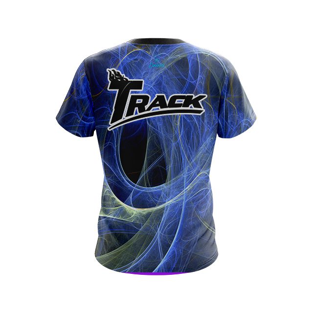 Track Energy Swirls Blue CoolWick Bowling Jersey - Image 2