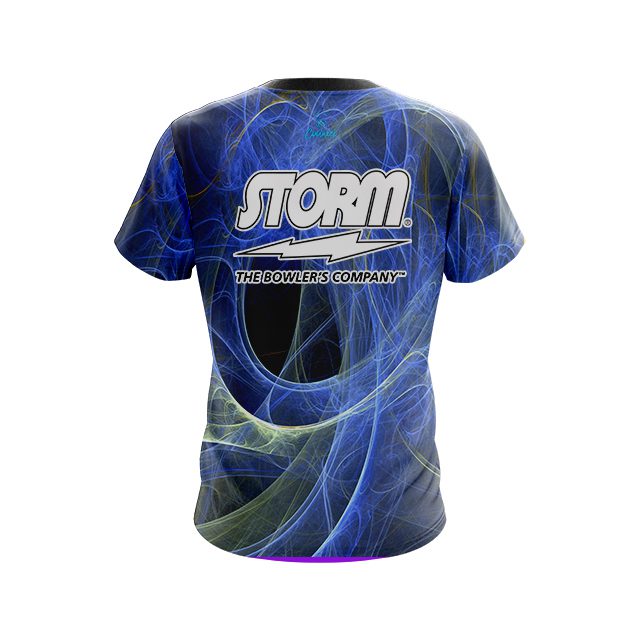 Storm Energy Swirls Blue CoolWick Bowling Jersey - Image 2