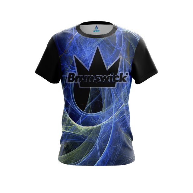 Brunswick Energy Swirls Blue CoolWick Bowling Jersey