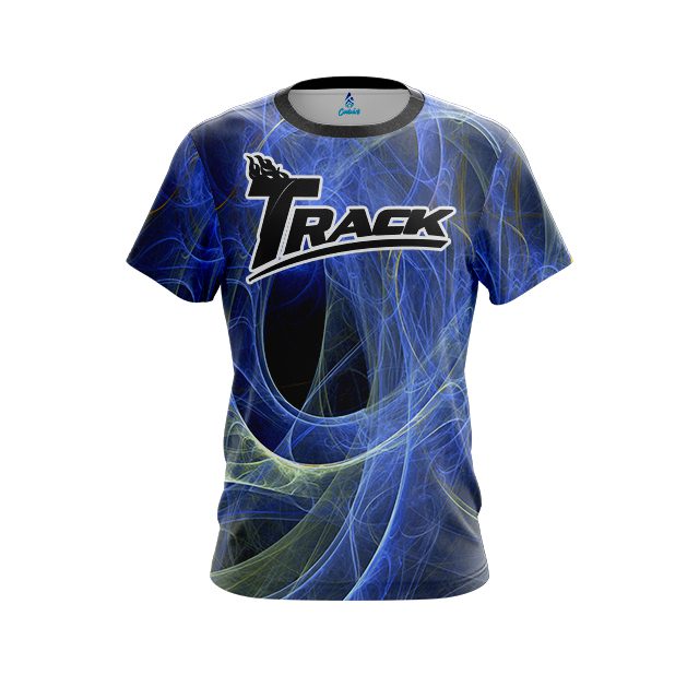 Track Energy Swirls Blue CoolWick Bowling Jersey