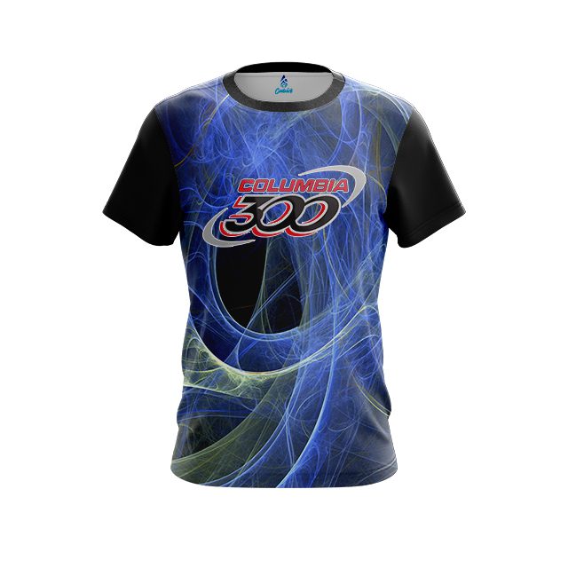 Columbia 300 Energy Swirls Blue CoolWick Bowling Jersey