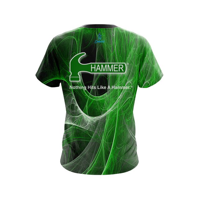 Hammer Energy Swirls Green CoolWick Bowling Jersey - Image 2