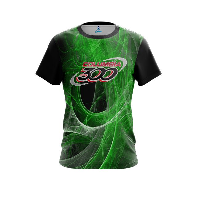Columbia 300 Energy Swirls Green CoolWick Bowling Jersey