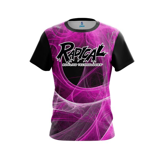 Radical Energy Swirls Pink CoolWick Bowling Jersey