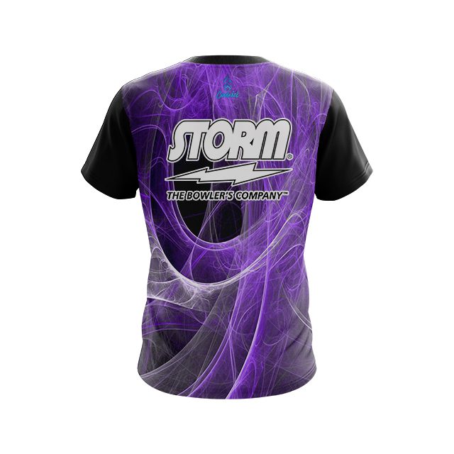 Storm Energy Swirls Purple CoolWick Bowling Jersey - Image 2