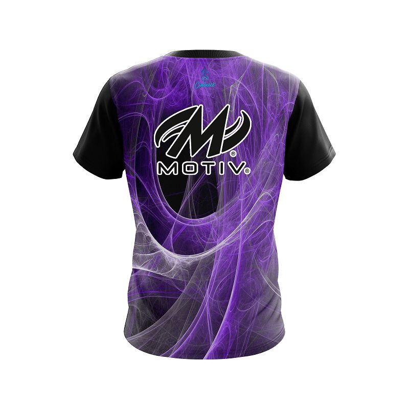 Motiv Energy Swirls Purple CoolWick Bowling Jersey - Image 2