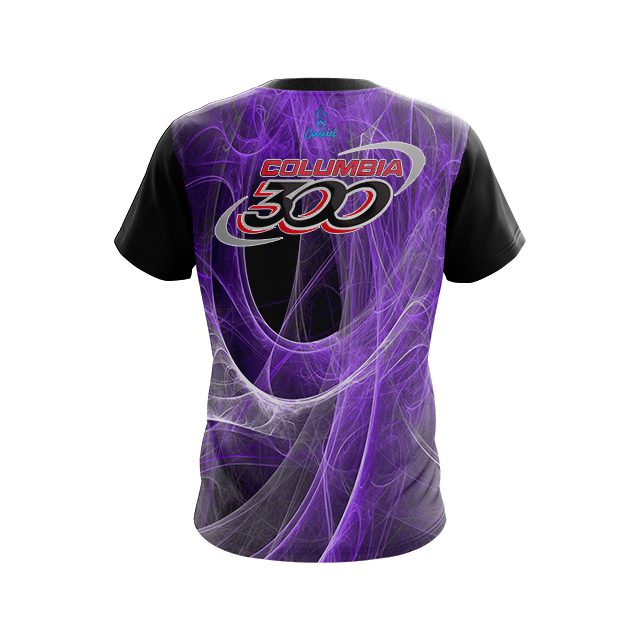Columbia 300 Energy Swirls Purple CoolWick Bowling Jersey - Image 2