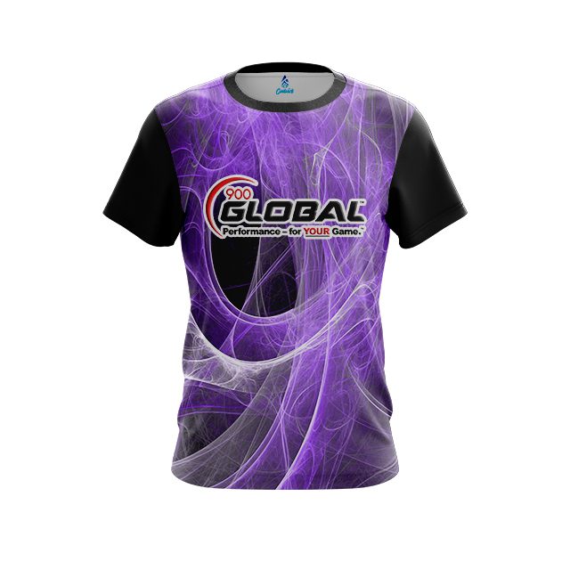 900 Global Energy Swirls Purple CoolWick Bowling Jersey