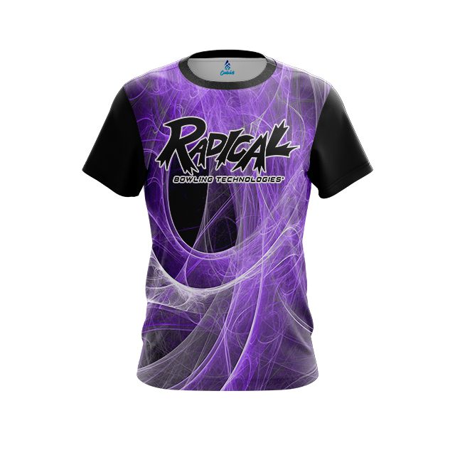Radical Energy Swirls Purple CoolWick Bowling Jersey