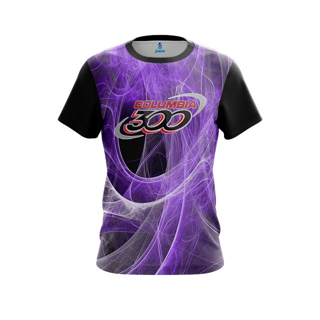 Columbia 300 Energy Swirls Purple CoolWick Bowling Jersey
