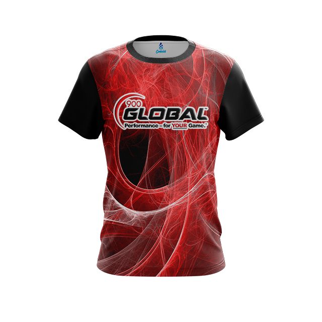 900 Global Energy Swirls Red CoolWick Bowling Jersey