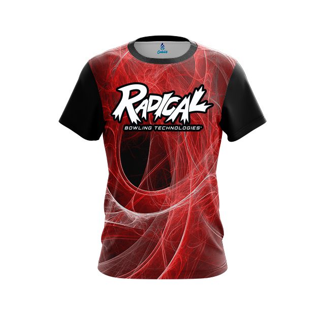 Radical Energy Swirls Red CoolWick Bowling Jersey