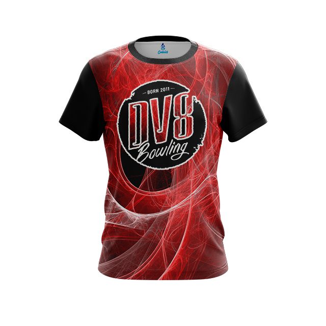 DV8 Energy Swirls Red CoolWick Bowling Jersey