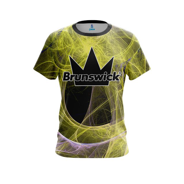 Brunswick Energy Swirls Yellow CoolWick Bowling Jersey