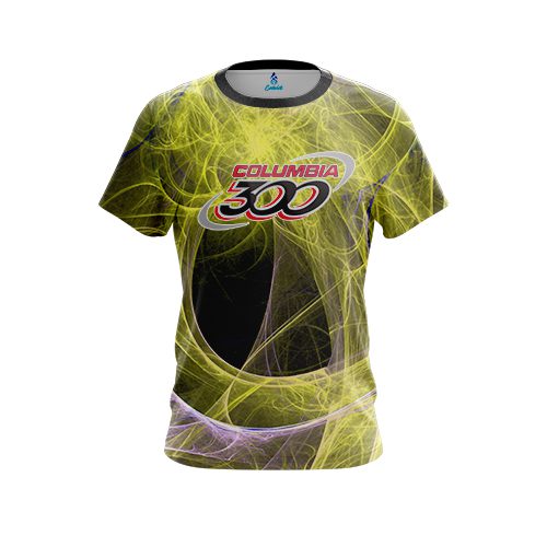 Columbia 300 Energy Swirls Yellow CoolWick Bowling Jersey