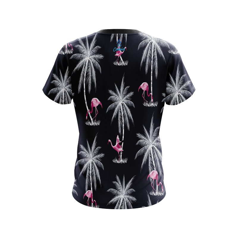 Plain Flamingo Palms CoolWick Bowling Jersey - Image 2