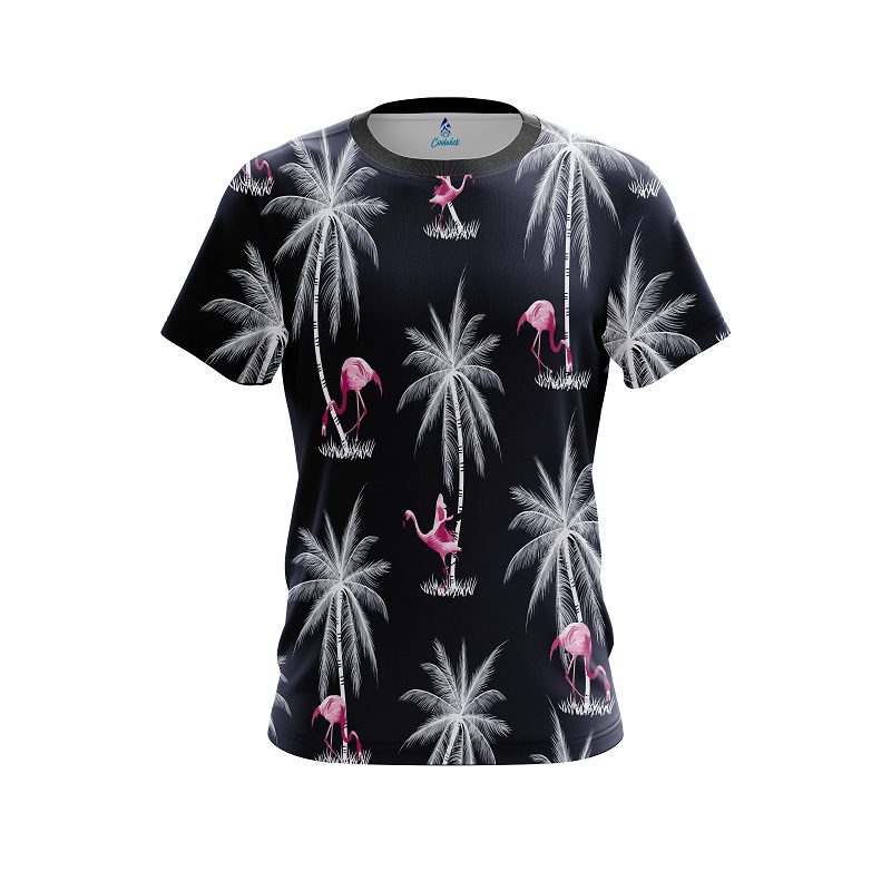 Plain Flamingo Palms CoolWick Bowling Jersey
