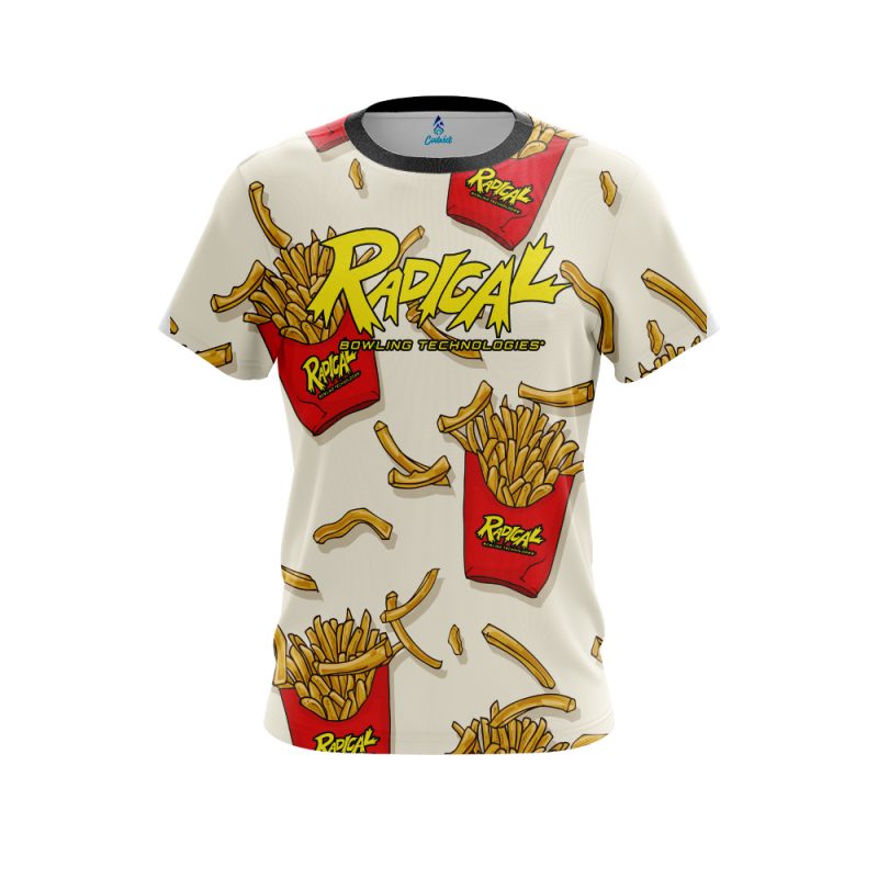 Radical French Fries White CoolWick Bowling Jersey