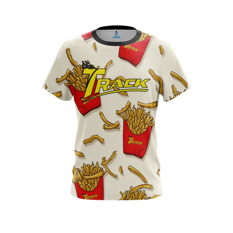 Track French Fries White CoolWick Bowling Jersey