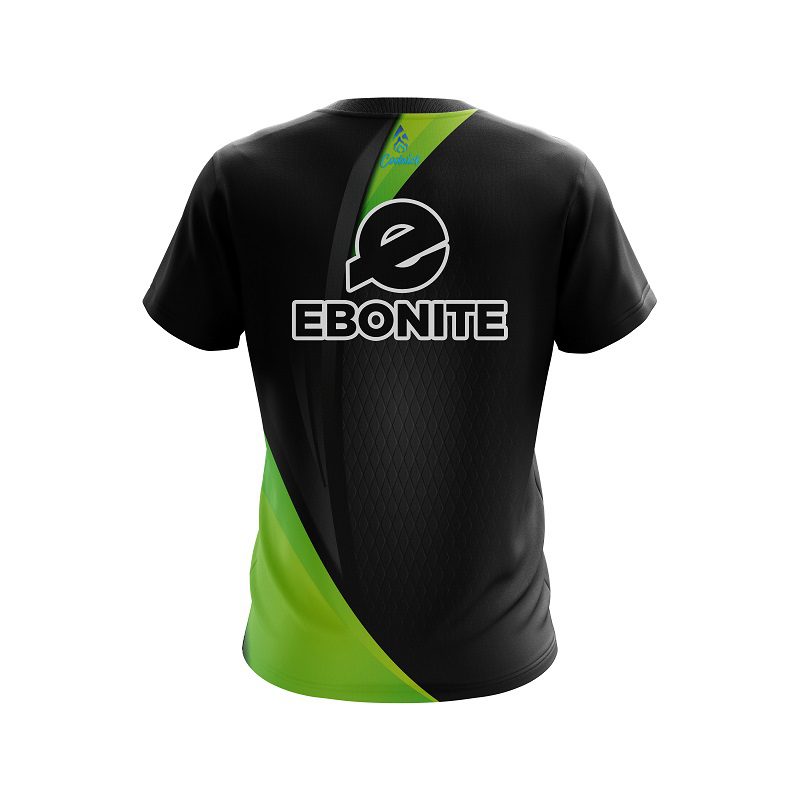 Ebonite Carbon Green Swirl CoolWick Bowling Jersey - Image 2