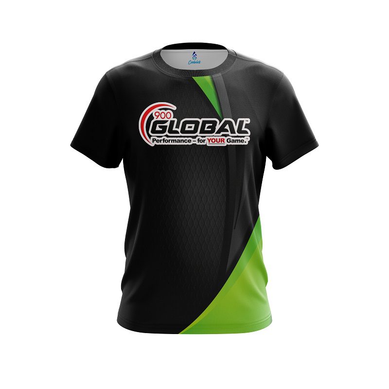 900 Global Carbon Green Swirl CoolWick Bowling Jersey