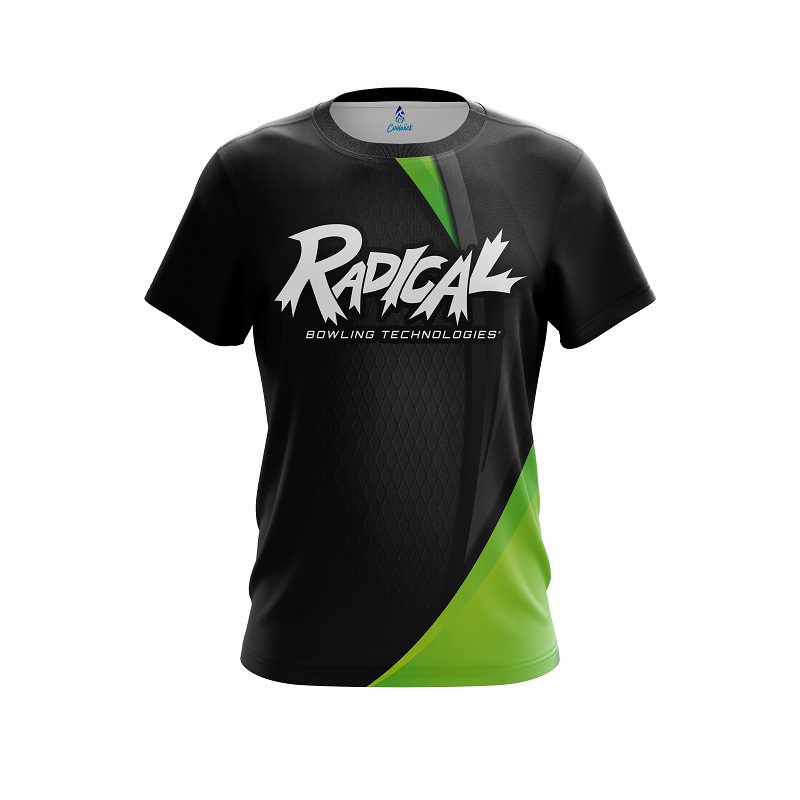 Radical Carbon Green Swirl CoolWick Bowling Jersey