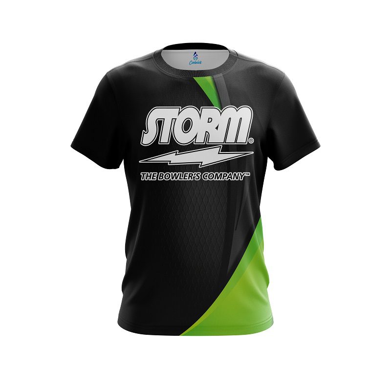 Storm Carbon Green Swirl CoolWick Bowling Jersey