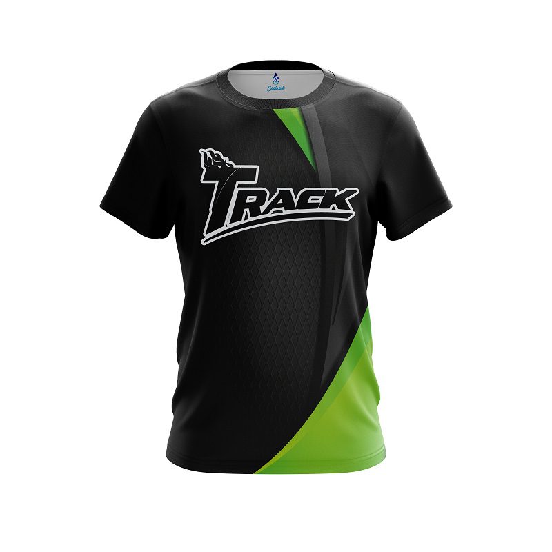 Track Carbon Green Swirl CoolWick Bowling Jersey