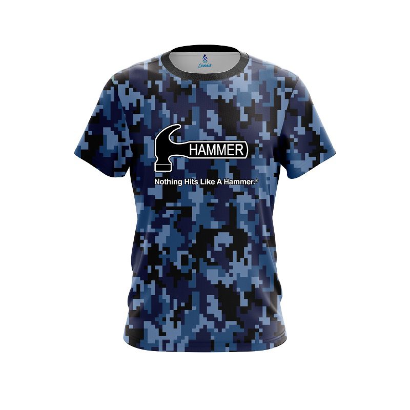 Hammer Digital Camo Blue CoolWick Bowling Jersey