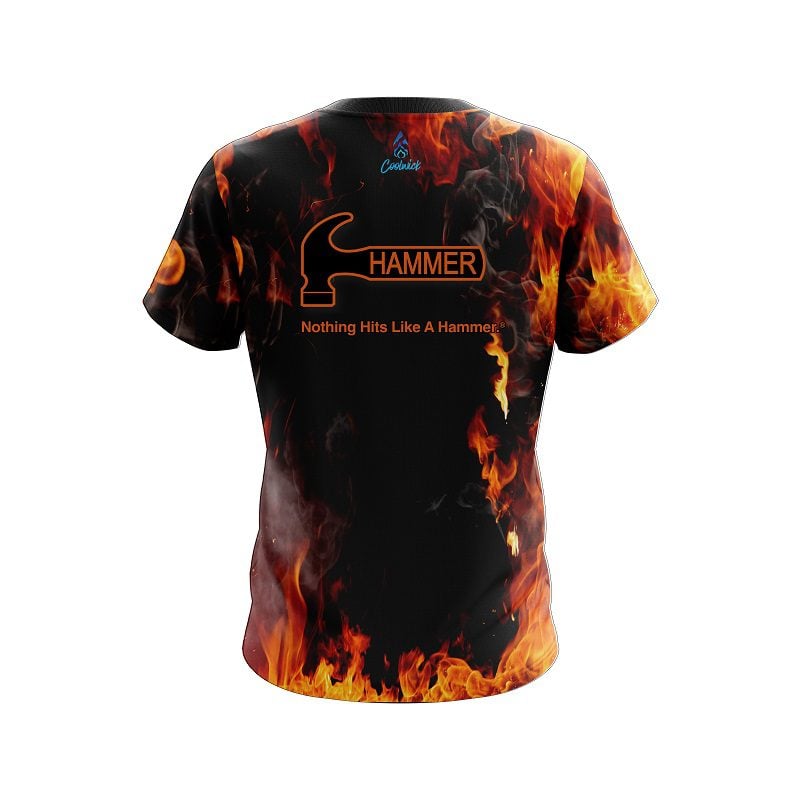 Hammer Orange Flame CoolWick Bowling Jersey - Image 2