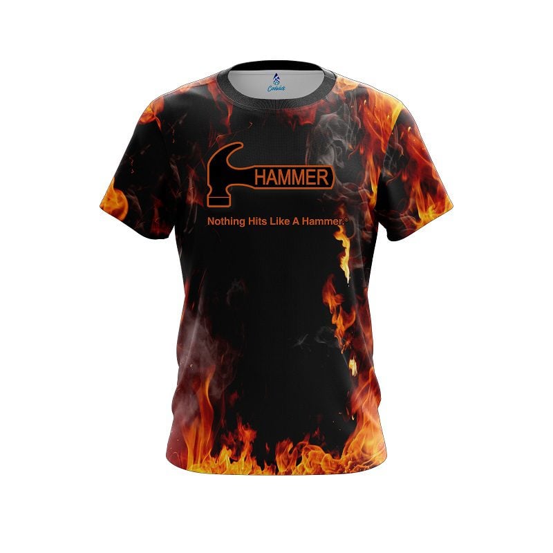 Hammer Orange Flame  CoolWick Bowling Jersey
